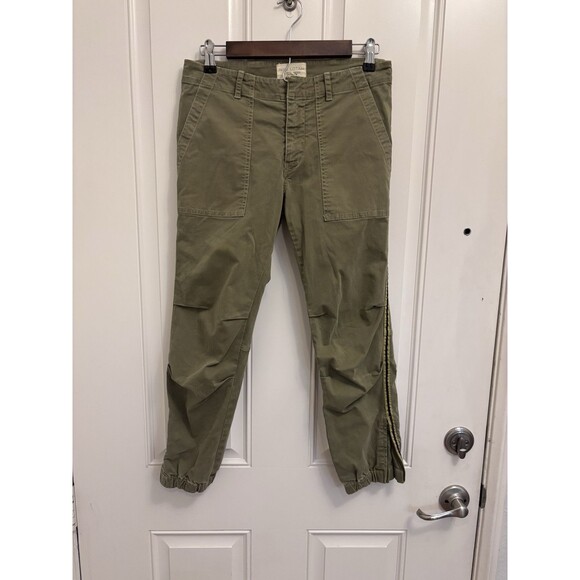 Nili Lotan Pants - Nili Lotan French military $375 Army Green wide leg cropped Pants sz 4 2609988